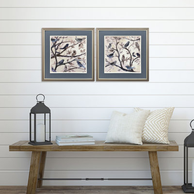 «Morning Song», ensemble de 2 reproductions d'art sur papier encadrées