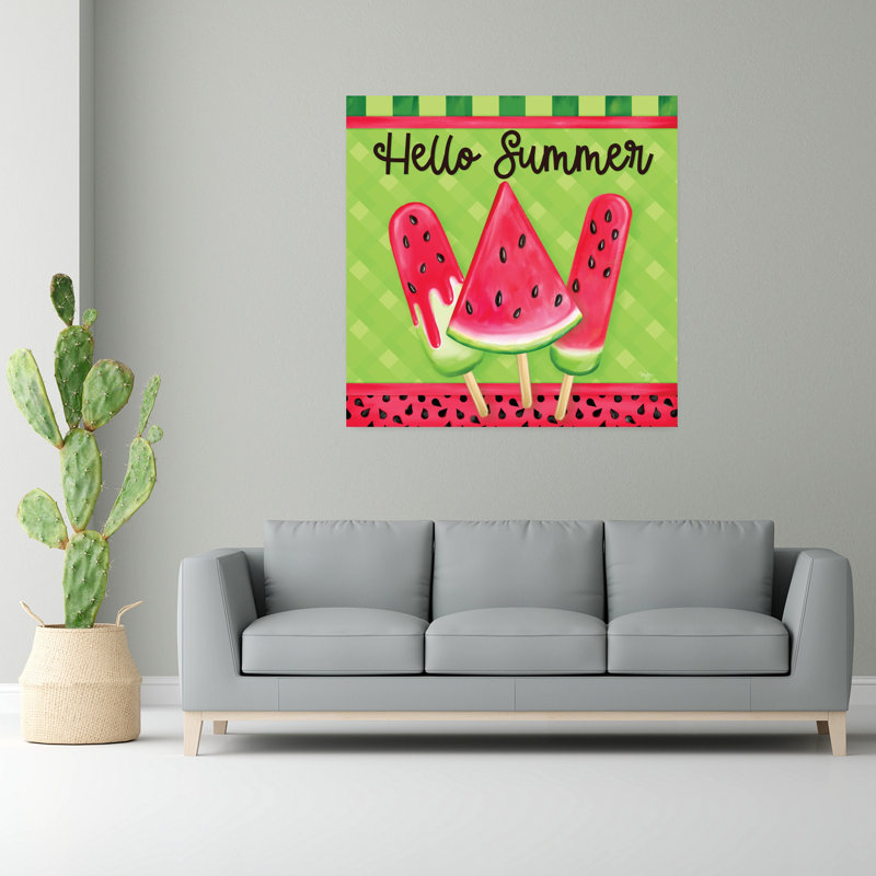 Hello Summer, art contemporain estival, H 48 po x l 48 po