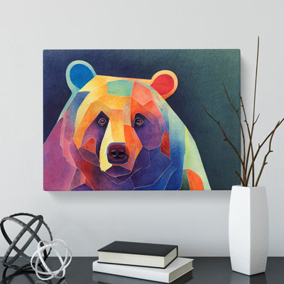 Bear In Watercolour - Wrapped Canvas Print