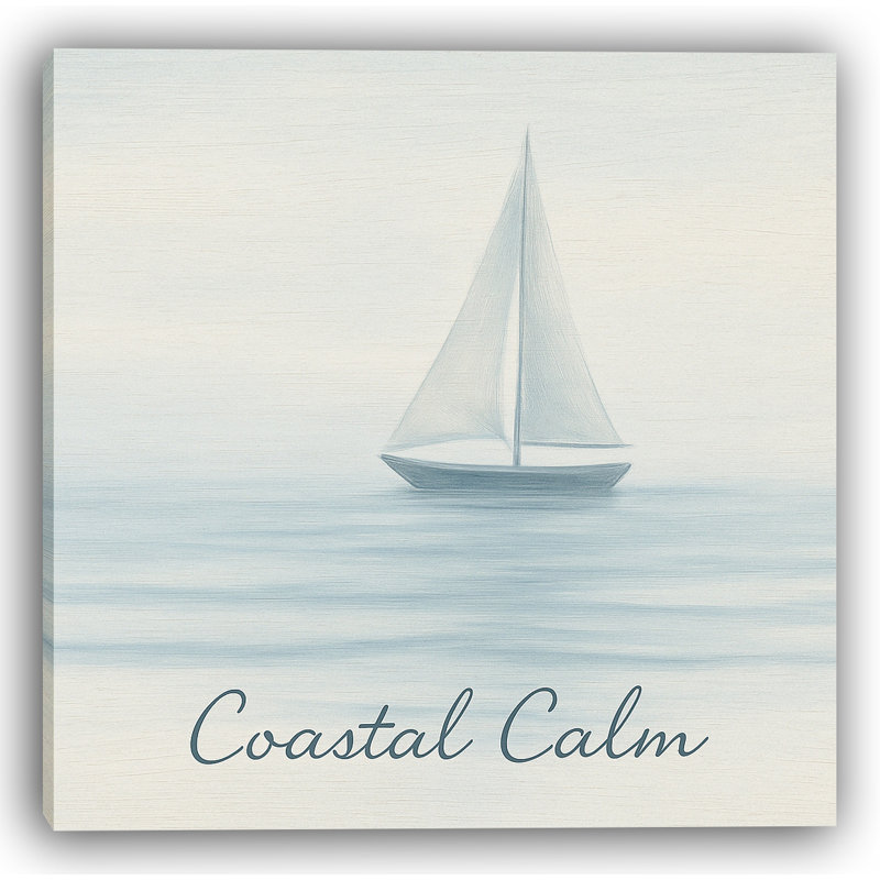 «Coastal Calm» - Voilier tranquille sur toile, H 21 po x l 21 po