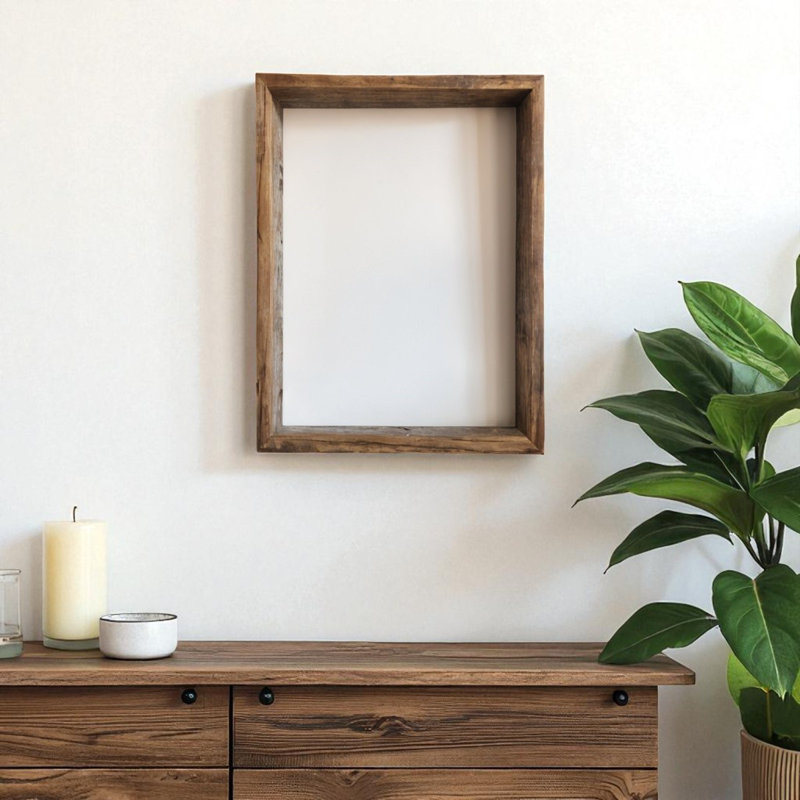 Crumes Solid Wood Shadow Box Picture Frame, Brown, 11.5" H x 11.5" W x 3" D
