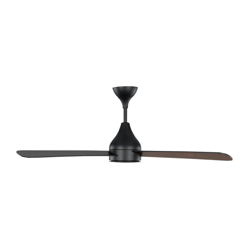 Smart LED Ceiling Fan, Midnight Black with Black Blades, 52 inches