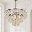 Lustre 8 lumières en cristal rétro avec chaîne réglable