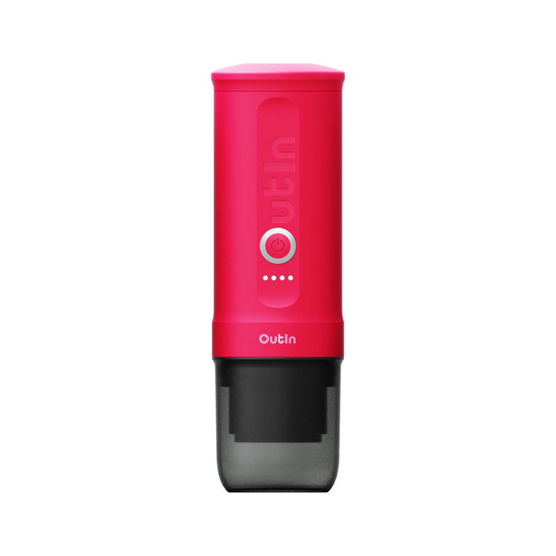 OutIn Nano Self Heating Portable Espresso Machine, 20-Bar, USB-C, works with Pods & Grounds (Fuchsia Pink), Fuchsia Pink
