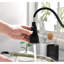 Robinet de cuisine en acier inoxydable noir mat avec tête de pulvérisation rotative rétractable à 360 degrés pour un système de nettoyage complet de l'évier, une résistance à la corrosion et à l'épreuve de la rouille, une eau pratique-2097763005