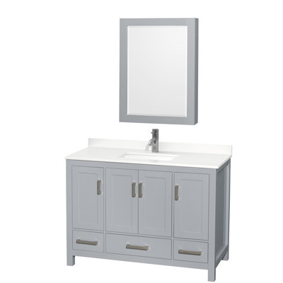 Sheffield 48" Freestanding Single Bathroom Vanity with Quartz Top with Medicine Cabinet