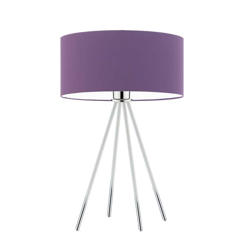 Arneshia Metal Table Lamp, Chrome, Violet