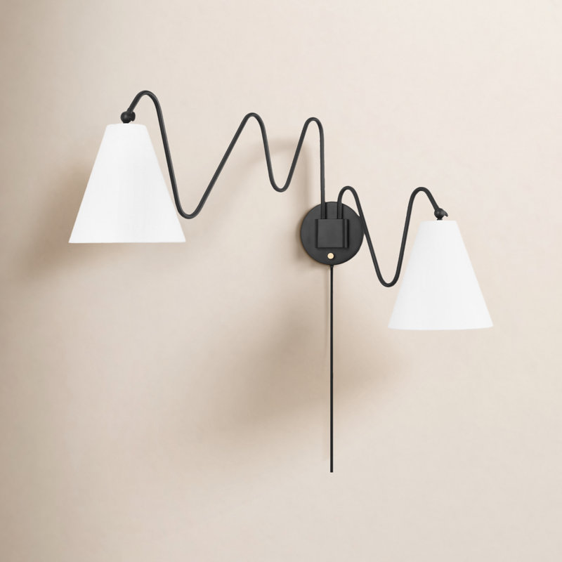 Plug-in Swing Arm Sconce by Tali Roth, Soft Black