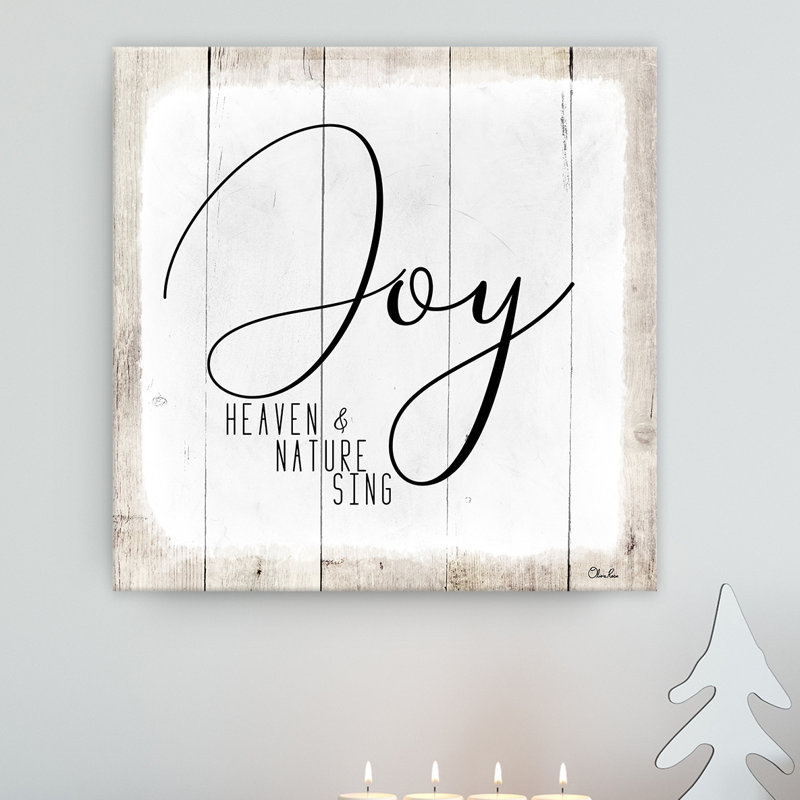 Reproduction d’art textuel sur toile tendue « Joy » par Olivia, H 20 po x l 20 po x 1,5 po