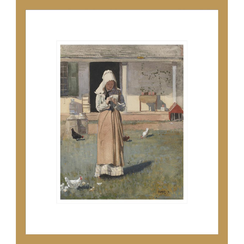 «The Sick Chicken» par Winslow Homer, impression giclée sur cadre, H 15,82 po x l 13,75 po