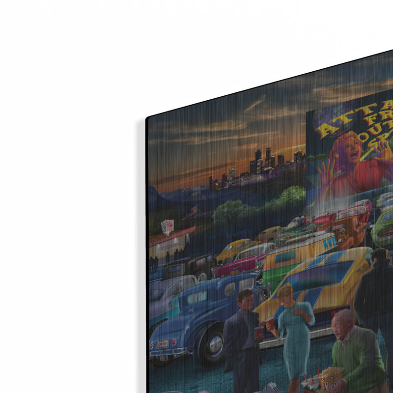 «Red Drive» par Bigelow, art mural en métal Red Barrel Studio®, H 12 po x l 16 po