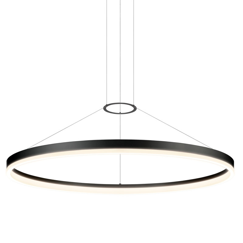 Corona 1-Light LED Unique / Statement Chandelier, Satin Black, 3000K, 2" H x 48" W x 48" D