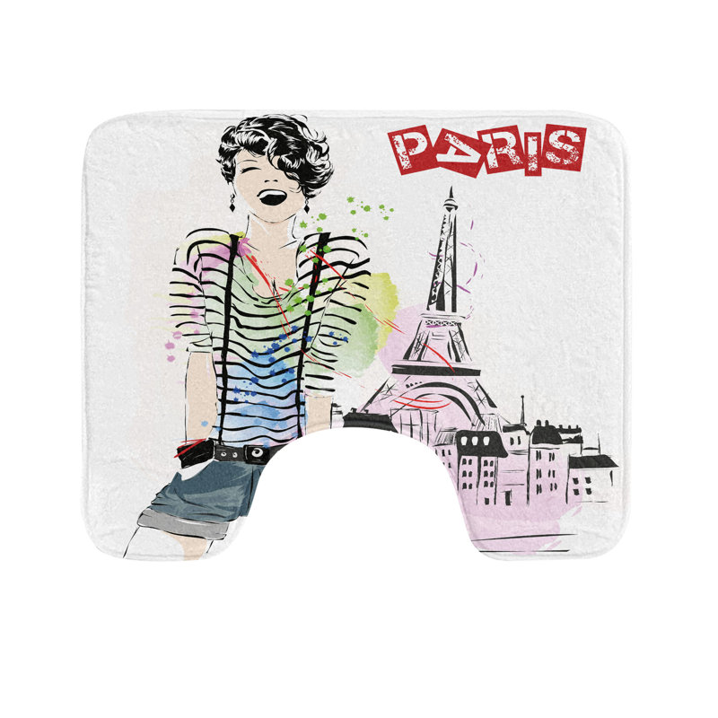 Multicolore tapis de salle de bain en forme de U Eiffel Tower