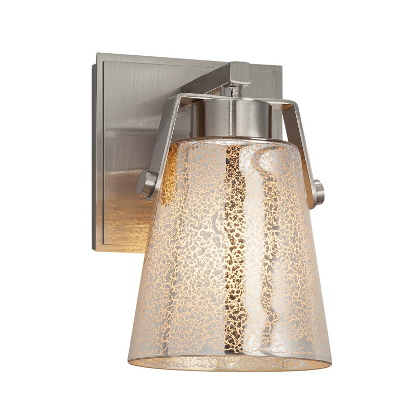 Helam LED Armed Sconce, Brushed Nickel, GU24/15W/Dimmable, Weave