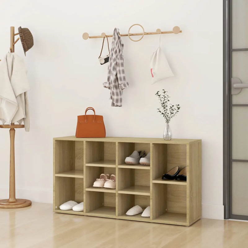 10 Pair Shoe Rack, Brown