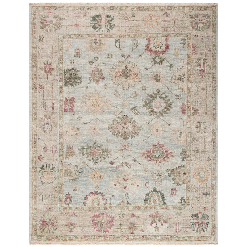 Donniesha Hand Knotted Wool Oriental Rug, Rectangle 10' x 14'