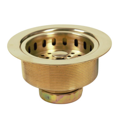 Premium Accessories Nantucket Sinks Unlacqured Brass 3.5 Inch Kitchen Drain