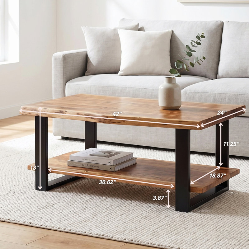 Solid Wood Top Coffee Table