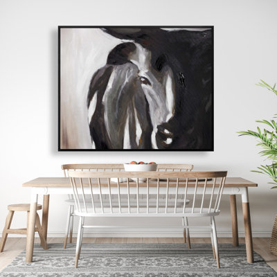 Bull Head Closeup Print On Canvas