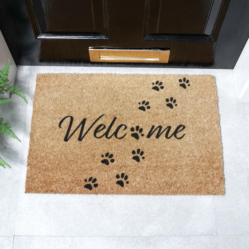 Welcome Paws Coir Doormat, 60cm W x 40cm L