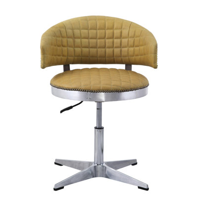 - Tabouret en cuir de curcuma réglable en rotation