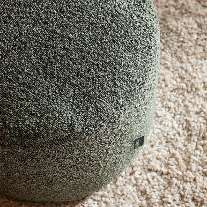 Repose-pieds pouf en tissu bouclé doux et tendance, Gris