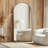 Arched Full-Length Mirror, Aluminum Alloy Frame, Tempered Glass Floor Mirror-1114336374-1114336360
