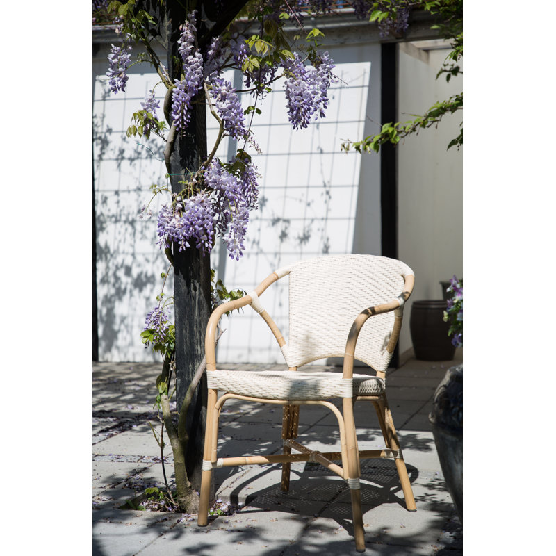 Valerie Rattan Bistro Armchair, Ivory/Ivory