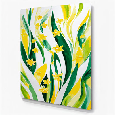 Abstrait aquarelle 56, art mural en métal brun