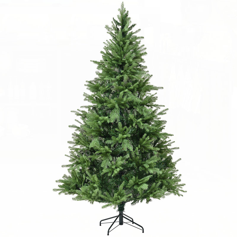 Arbre de Noël de qualité supérieure en PVC mélangé 7 pi avec conception à charnières et branches réalistes denses