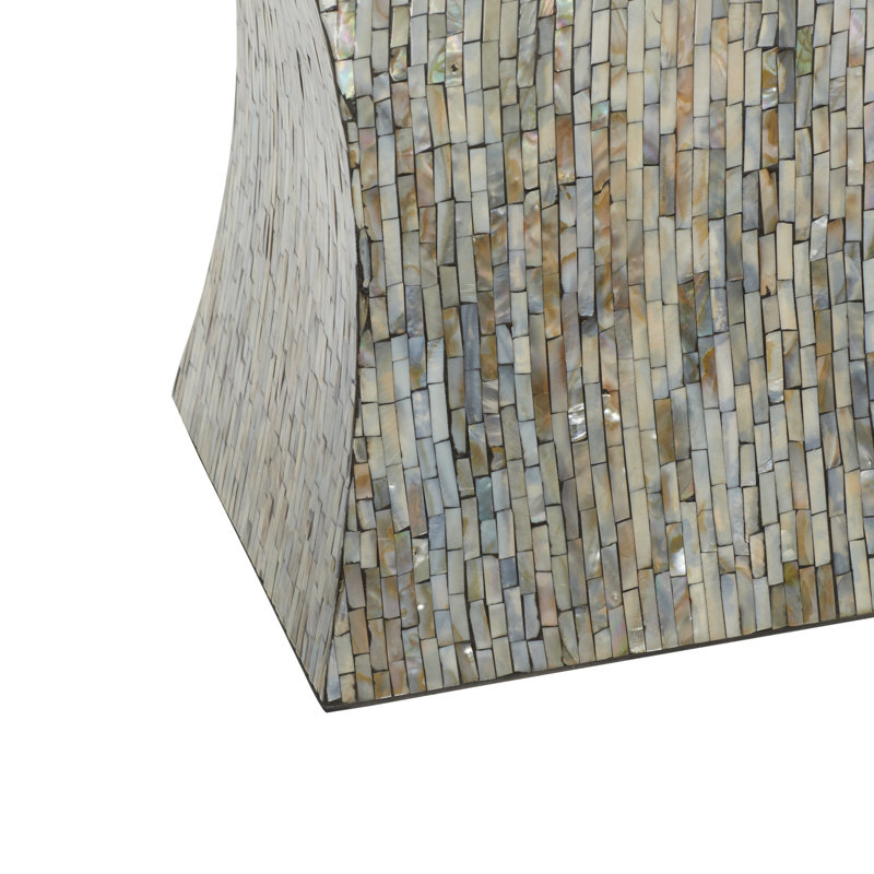 Pearl Inlay Hourglass Accent Table 15"x19" - Multicolor