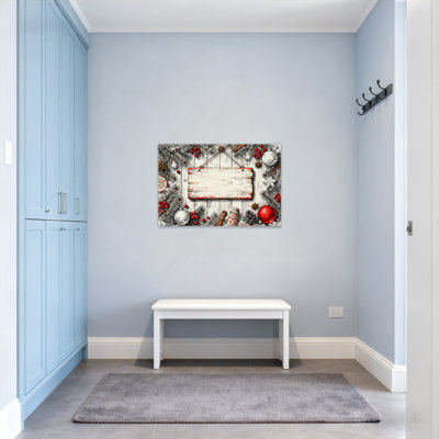 Panneau de Noël en bois avec décorations de Noël