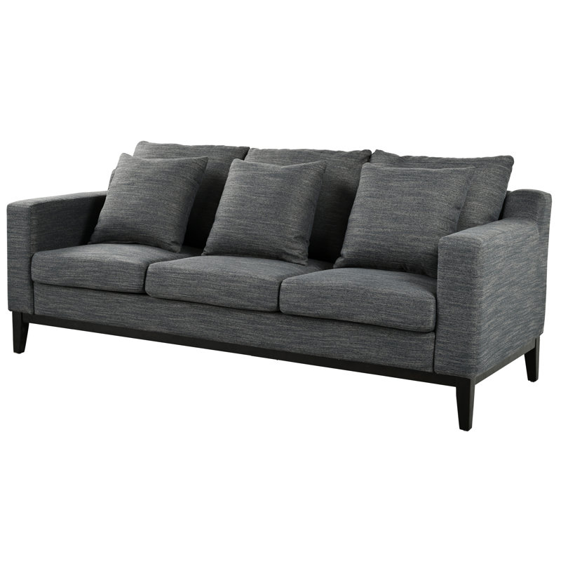 Gris anthracite avec 3 sièges confortables et pieds en bois, Gris anthracite