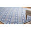 Tapis bleu / gris en laine noué à la main de conception unique 6 pi x 9 pi