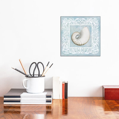 Sandy Shells Blue On Blue Nautilus by Beth Grove - Wrapped Canvas Gallery-Wrapped Canvas Giclée