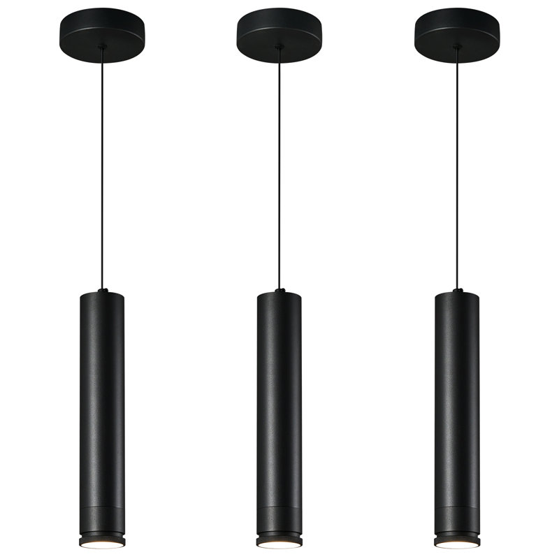 Luminaires suspendus réglables à DEL à intensité variable, luminaires suspendus à intensité variable, noir et blanc pour îlot de cuisine pour salle à manger (paquet de 3)