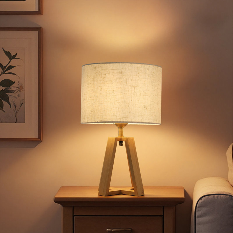 Lampe de table rustique moderne avec gradateur transparent, Naturel