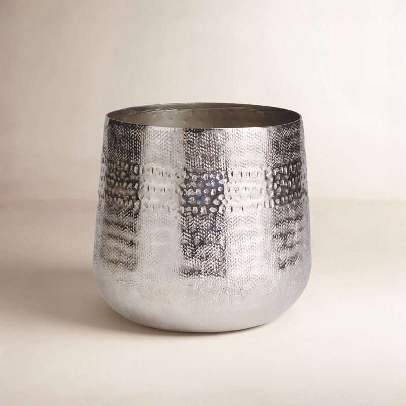 Emberlynn Metal Planter, Gold, 8" H x 8.25" W x 8.25" D