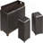 Leather Storage Bench with 2 Side Ottomans, Black