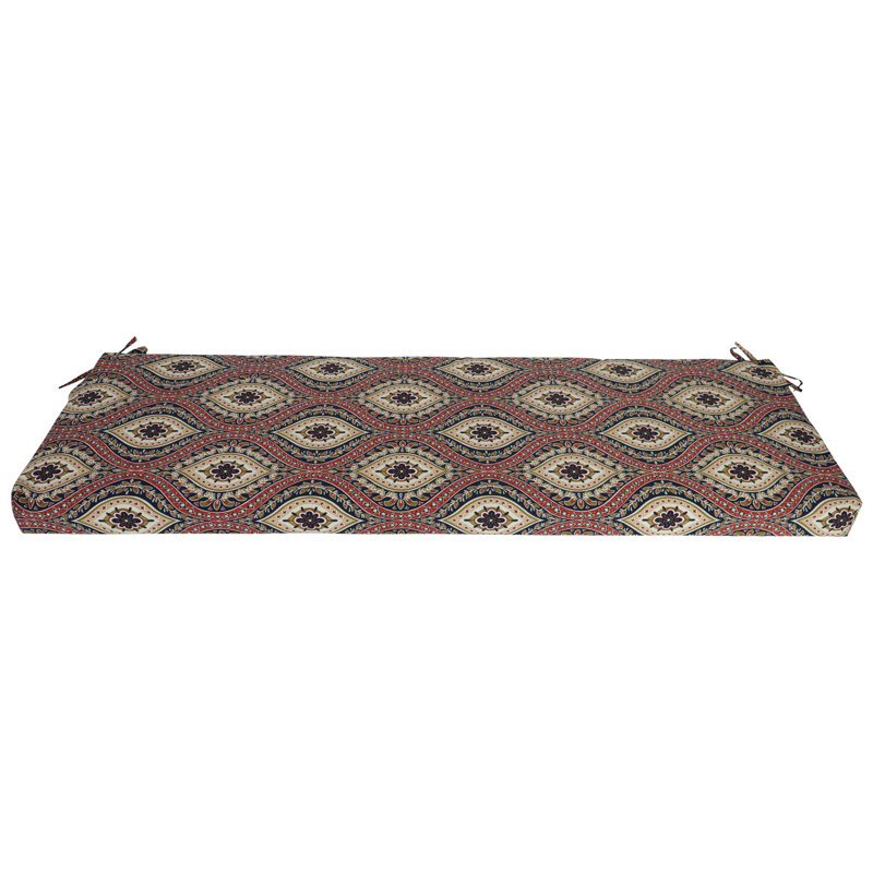 Coussin de banc d'extérieur, Rouge / brun clair / Jasmina Lakewood marocain, L 60 po x P 19 po