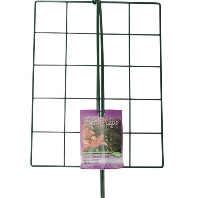 Green Vinyl Coated Metal Rectangular Plant Support Grid