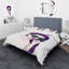 Fille aux cheveux mauves et lunettes de soleil bleues - ensemble de housse de couette moderne - microfibre de polyester-66399033