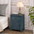 Antique Blue Veneer Transitional Nightstand with Spacious Storage Drawer, Perfect for Classic and Modern Bedrooms.-851286050