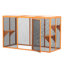 Cabine pour chat détachable avec toit imperméable et 3 plateformes de saut - Plateforme de divertissement pour chenil orange