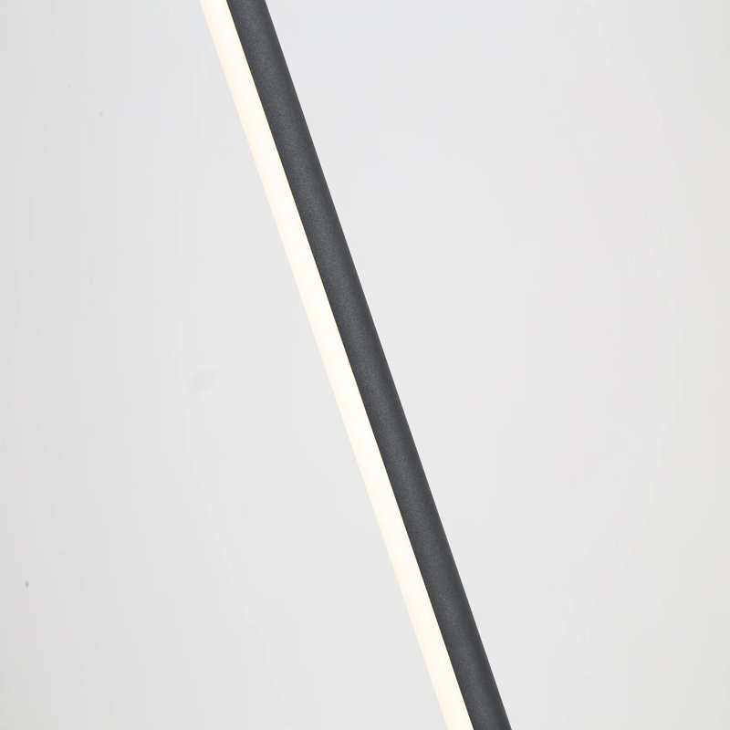 Lampe sur pied de coin Hallur / blanc chaud + intensité variable, Noir
