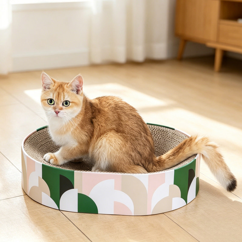 Lit à griffer pour chat multifonctionnel, tapis à griffer en papier durable, un article pratique et utile pour les propriétaires de chats.