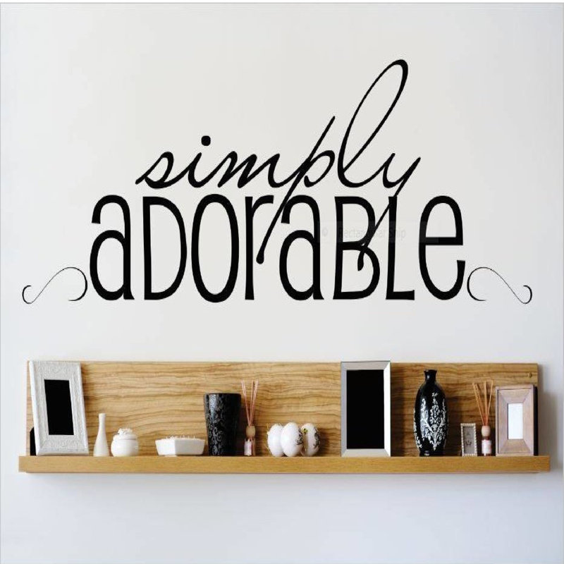 Décalcomanie murale simplement adorable, Noir, H 6 po x l 30 po x P 0,16 po