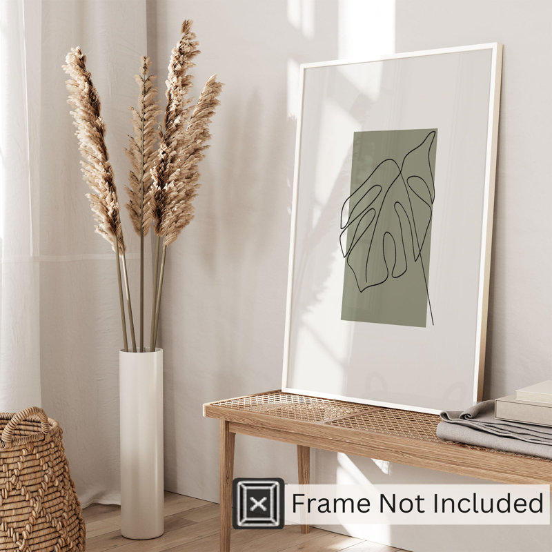 «Botanical Plant Minimalist Monstera», reproduction d'art moderne sans cadre, H 30 po x l 20 po