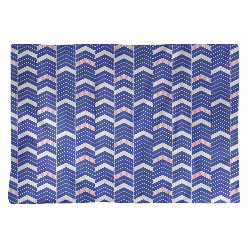 Récapitulatif à chevrons 18" lineed Stephenie, Bleu / Rose, Polyester