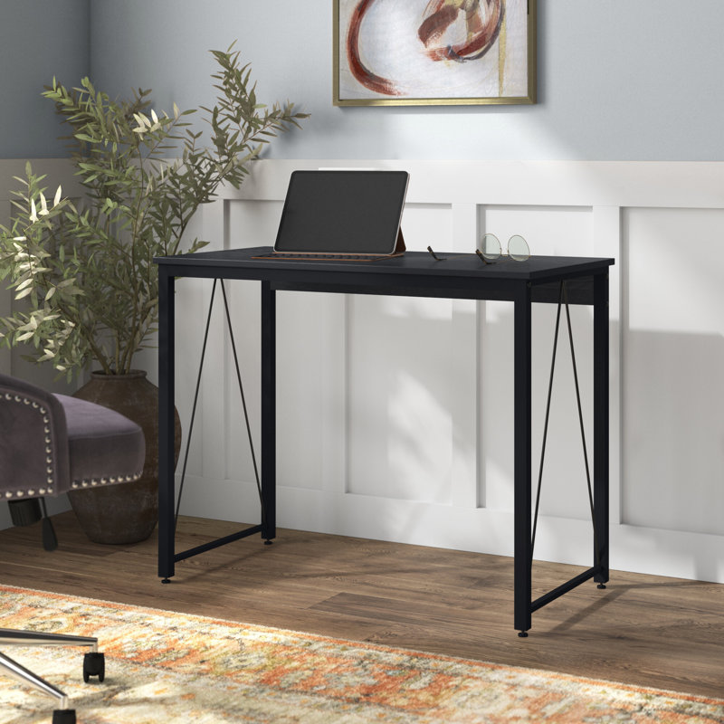 Ayzlee Wooden Writing Desk, 28" H x 35" W x 18" D, Light Grey